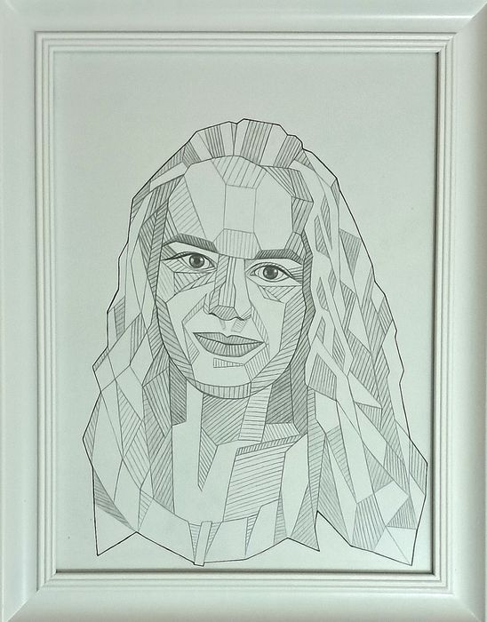 Продам чорно-білий геометричний портрет.