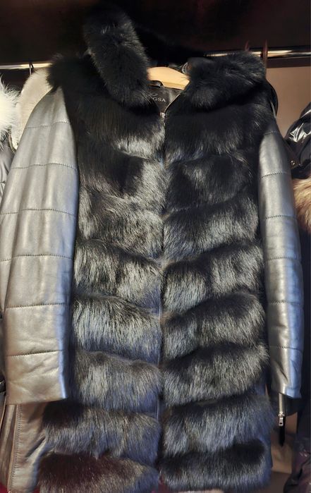 Шкірана шуба, натуральна кожа, рукава відстебуються