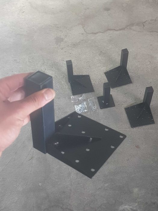 Pés de móvel em ferro robusto, 5 unidades em preto