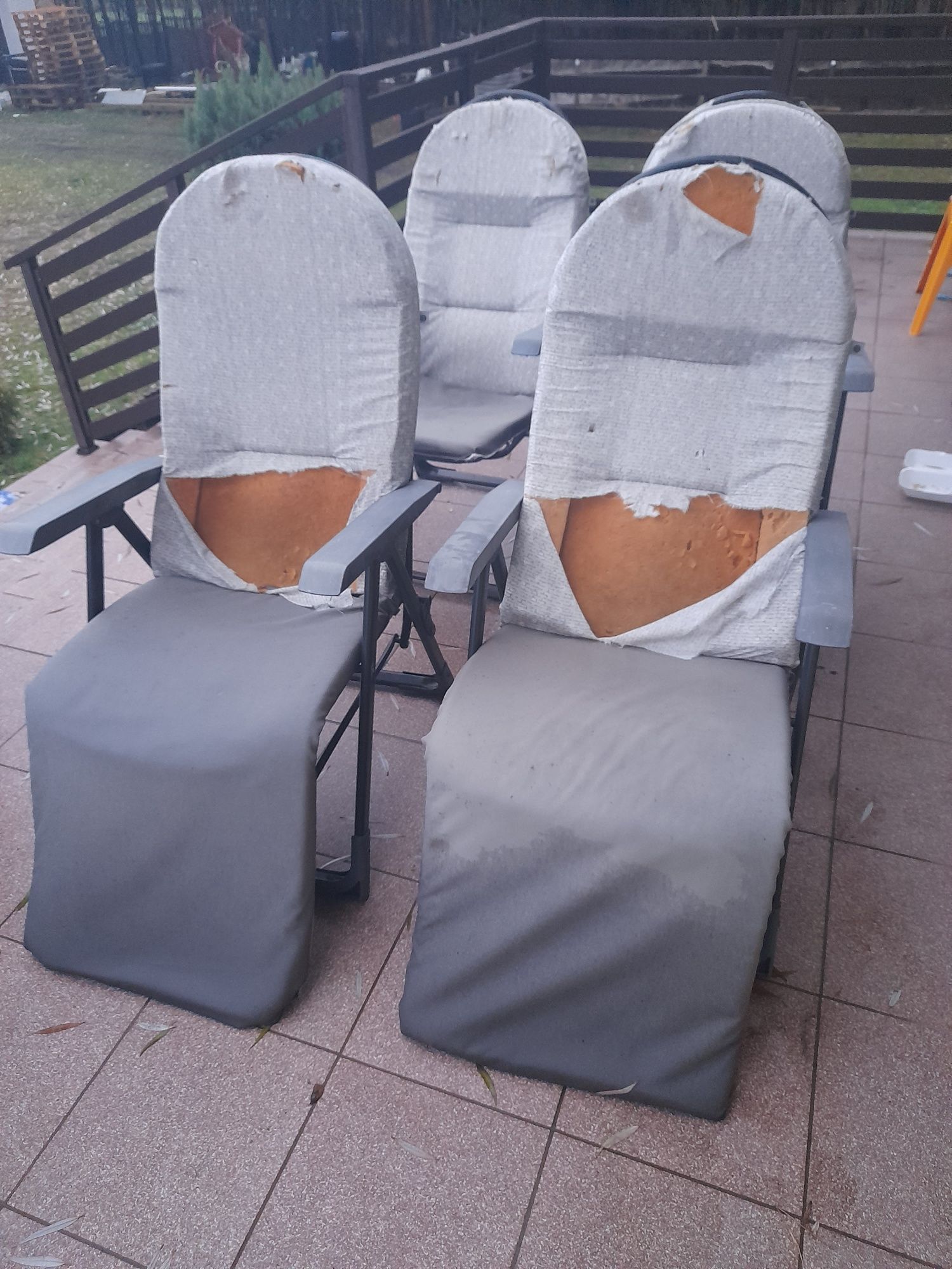 Komplet ogrodowy krzeslo fotel rozkladany na taras