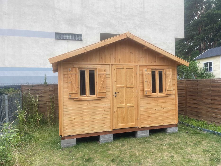 domek drewniany pomieszczenie gospodarcze dom z drewna WARBIT