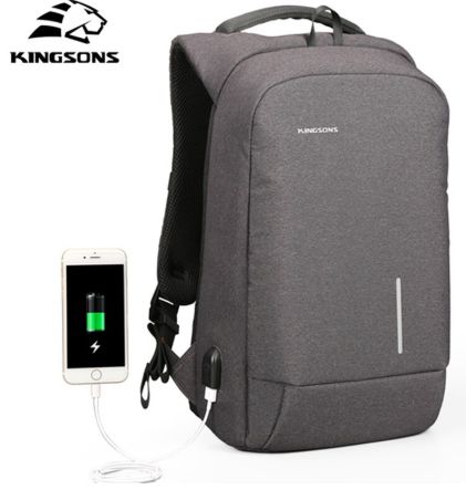 Mala Multifunções para portátil até 15.6" com USB | Mochila Kingsons