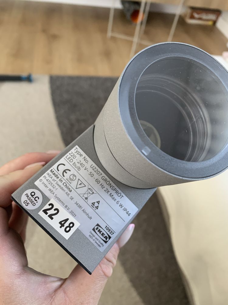 Kinkiet dwustronny IKEA kolor srebrny