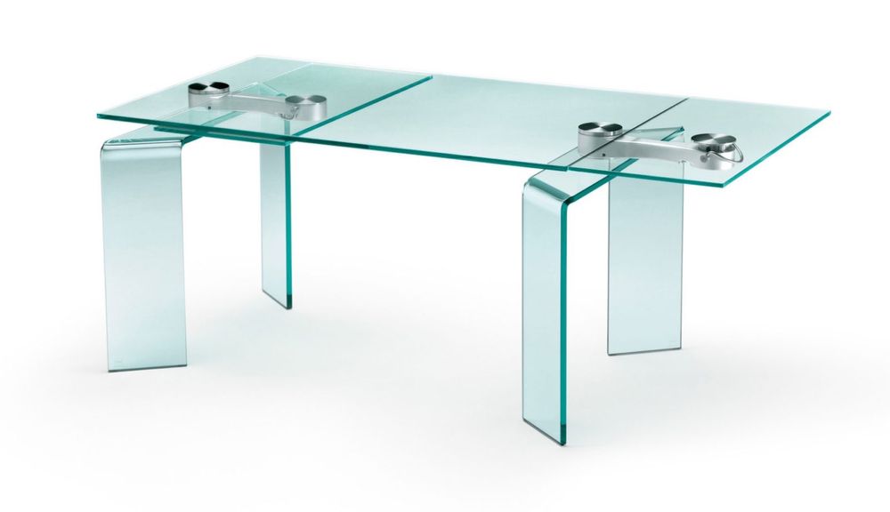 Mesa jantar extensivel - vidro temperado - Fiam Ray Plus