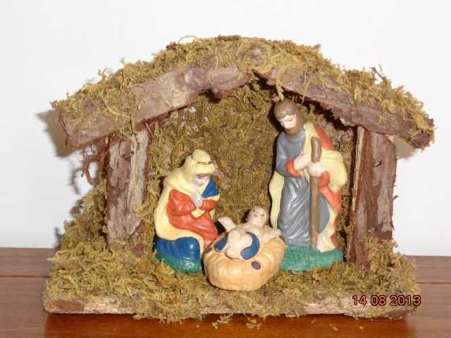 Presépio tradicional com cabana