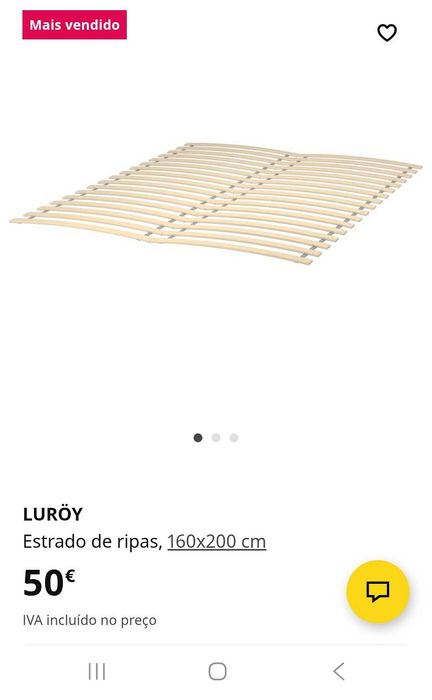 Cama Brimnes com arrumação e estrado. Sem colchão.