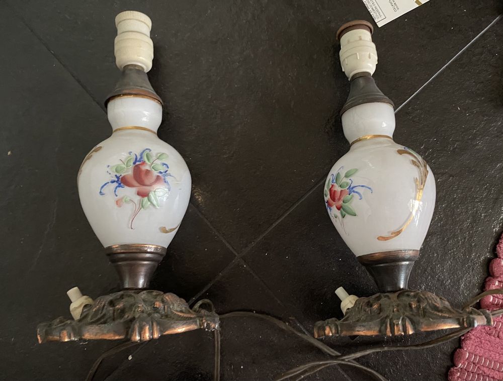 2 Candeeiros Vintage em Louça