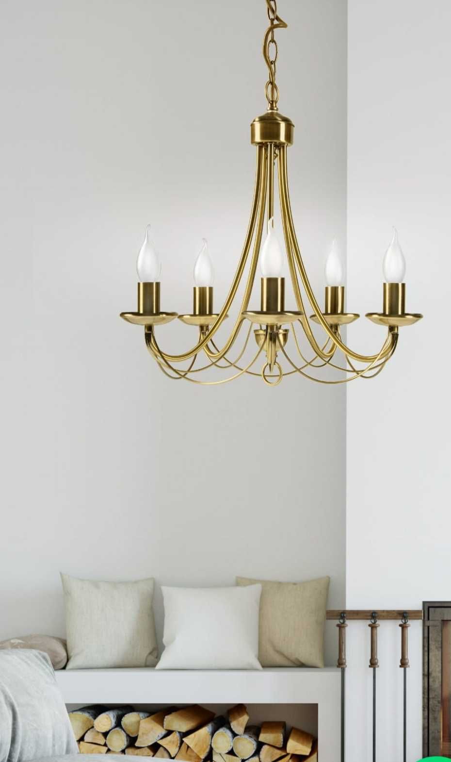 Żyrandol lampa salon jadalnia świeczki