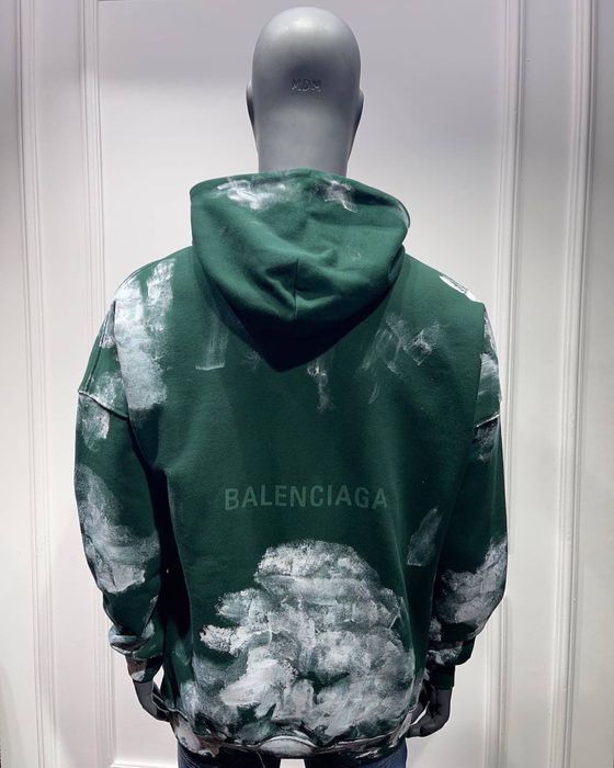 РАСПРОДАЖА! Голубое синее худи Balenciaga оверсайз мужское унисекс