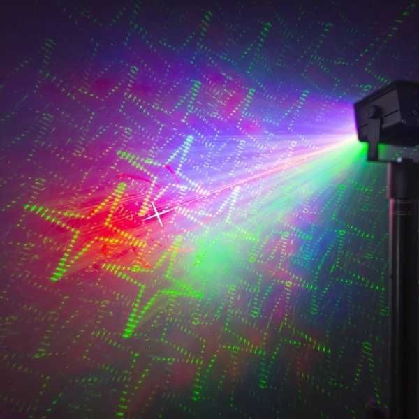 Laser Czerwony i Zielony Gobo Wzory LED RGB Akumulator + Pilot