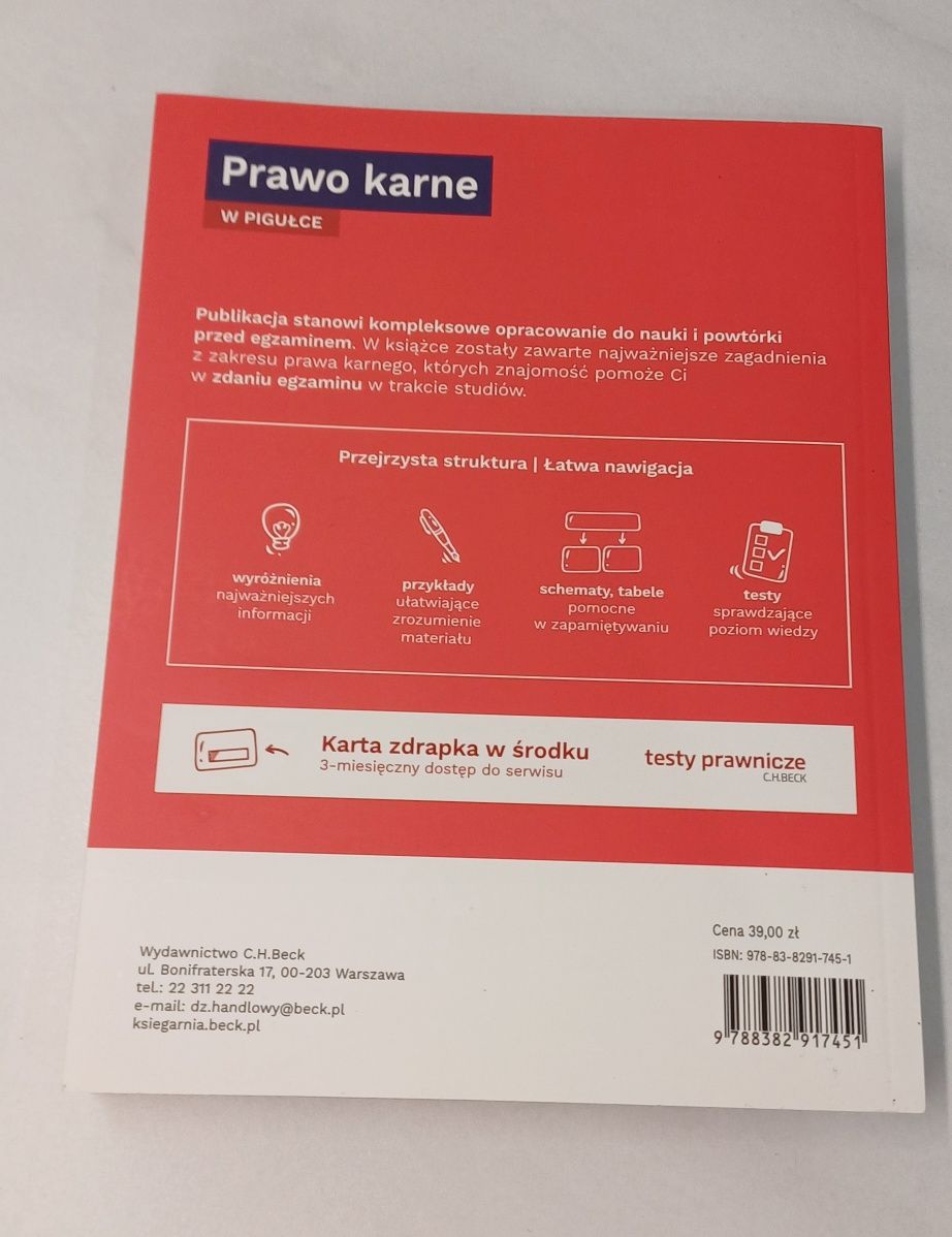 Prawo karne w pigułce 3. Wydanie - dostęp do testów prawniczych GRATIS