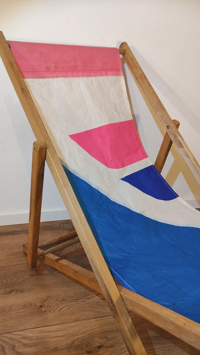 Leżak ogrodowy składany z żagla do windsurfingu fanatic