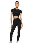 Legginsy sportowe Trendyol czarne modelujące wysoki stan r. S