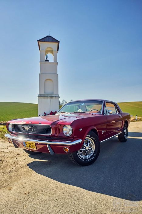 Ford Mustang Ford Mustang 1966r po renowacji bordowy z białym wnętrzem