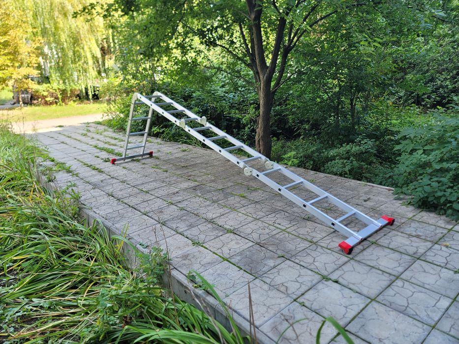Лестница 4,7м Драбина Трансформер Алюминиевая 4×4 ступеней Новая