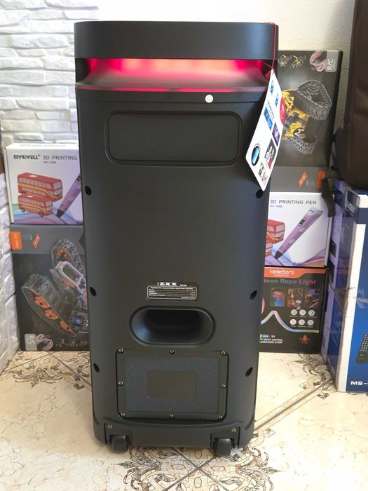 Портативная колонка ZXX на 60Вт с Bluetooth караоке и RGB подсветкой.
