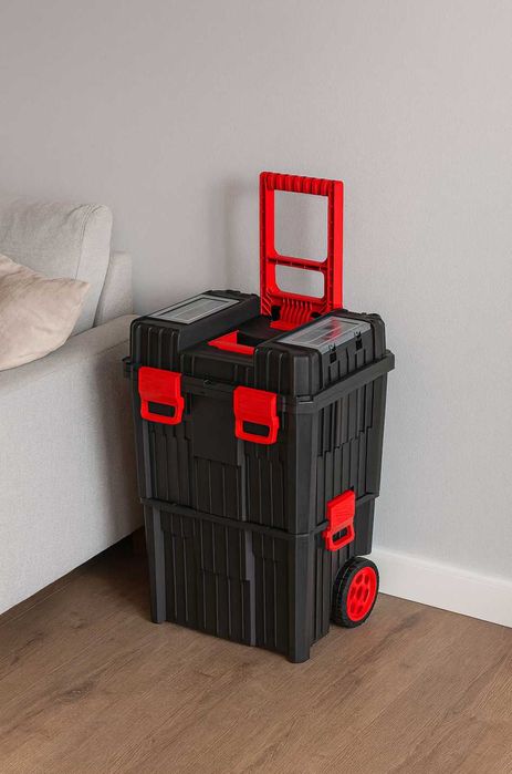 Zestaw 4w1 Skrzynka narzędziowa na kołach + Gratis Walizka i Organizer