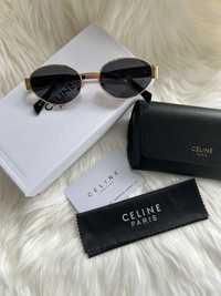 ‼️Очки Triomphe Metal Celine круглые очки Селин новые черные золотые