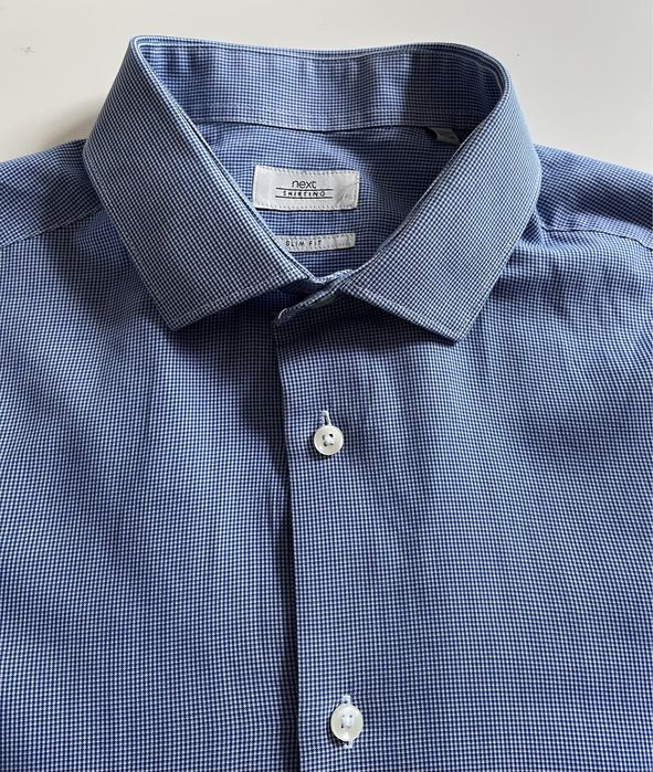 Next koszula męska w drobną kratę Slim Fit 39