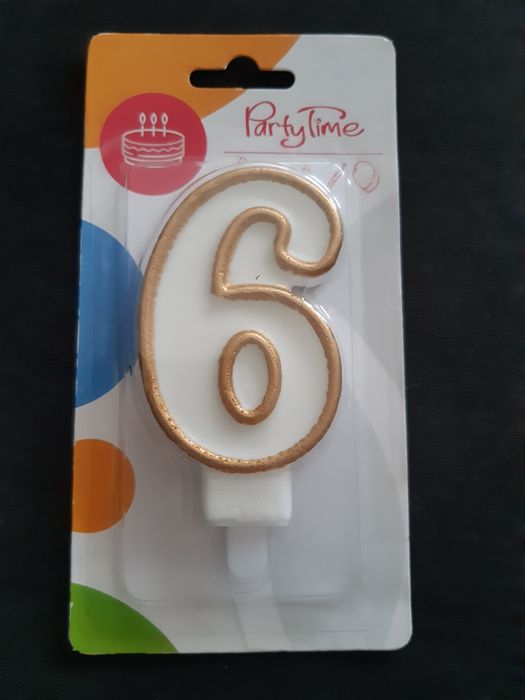 Świeczka urodzinowa 6 lat Nowa świeca