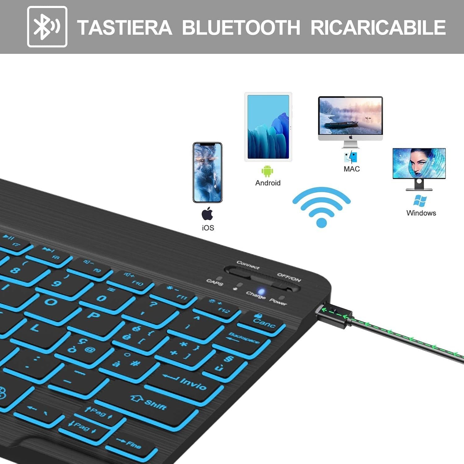 Etui ochronne D DINGRICH Italian Keyboard Case do iPada 10.2/iPada 9 G