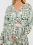 InTheStyle - Zielona koszula w kratkę - rozm XS oversize - luźna lato