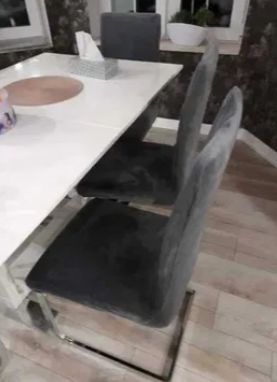 Zestaw 6 pokrowców na krzesła GRAFIT elastyczny welur grube pokrowce