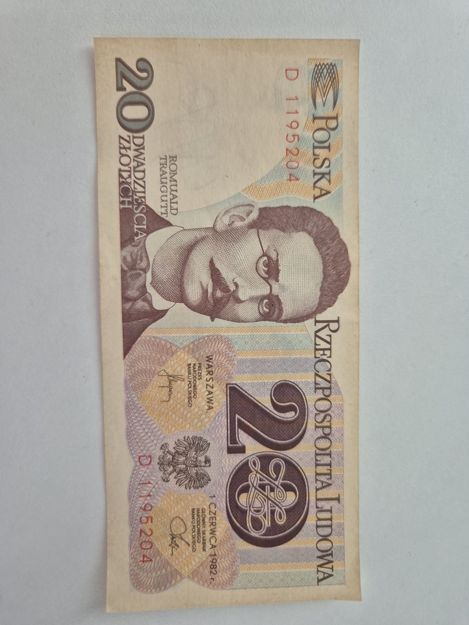Banknot 20 zł z 1982 roku