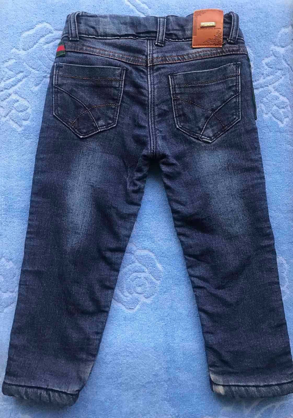 Зимние джинсы теплые утепленные махра зима Sercino 2 года рост 92