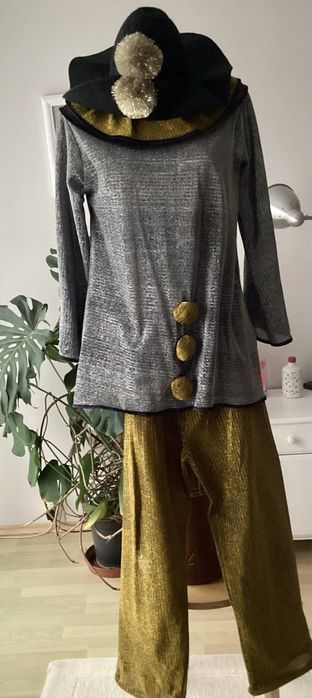 Strój karnawałowy Pierrot metalizowany