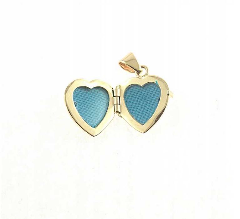 Złoty  wisiorek SEKRETNIK SERCE OTWIERANE złoto p.585 na prezent