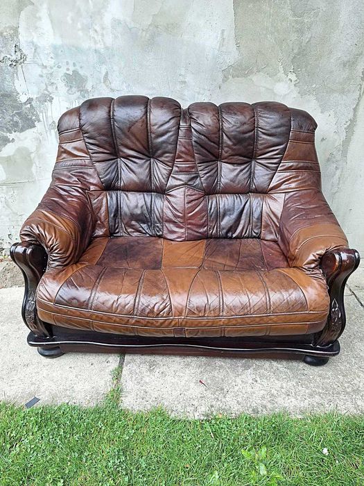 Fotel dwójka skóra naturalna