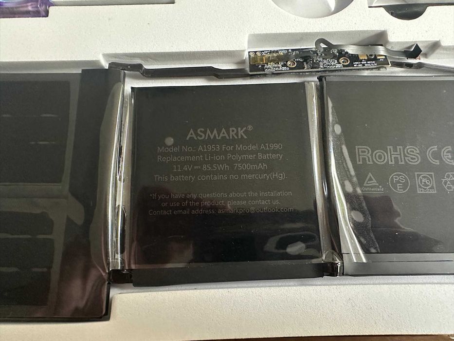 ASMARK Bateria do MacBooka Pro 15 cali A1990, 2018 - 2019 laptop Apple