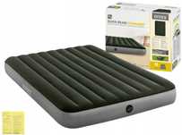 Materac Dmuchany Welurowy Dwuosobowy Łóżko 152x203x25 INTEX