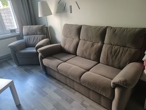 Sofa rozkładana z fotelem