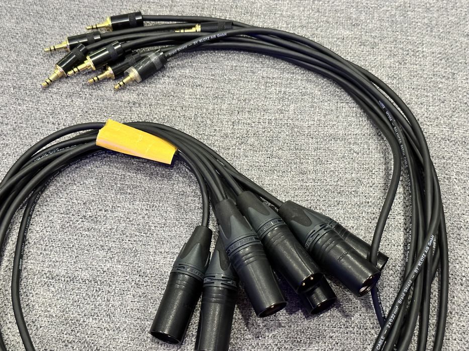 8 szt. Profesjonalny kabel mikrofonowy Jack Stereo XLR męski