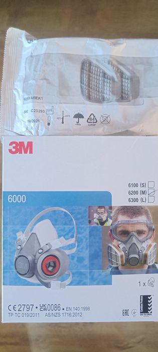 Maska, Półmaska 3M seria 6000 plus komplet pochłaniaczy ABEK1 6059