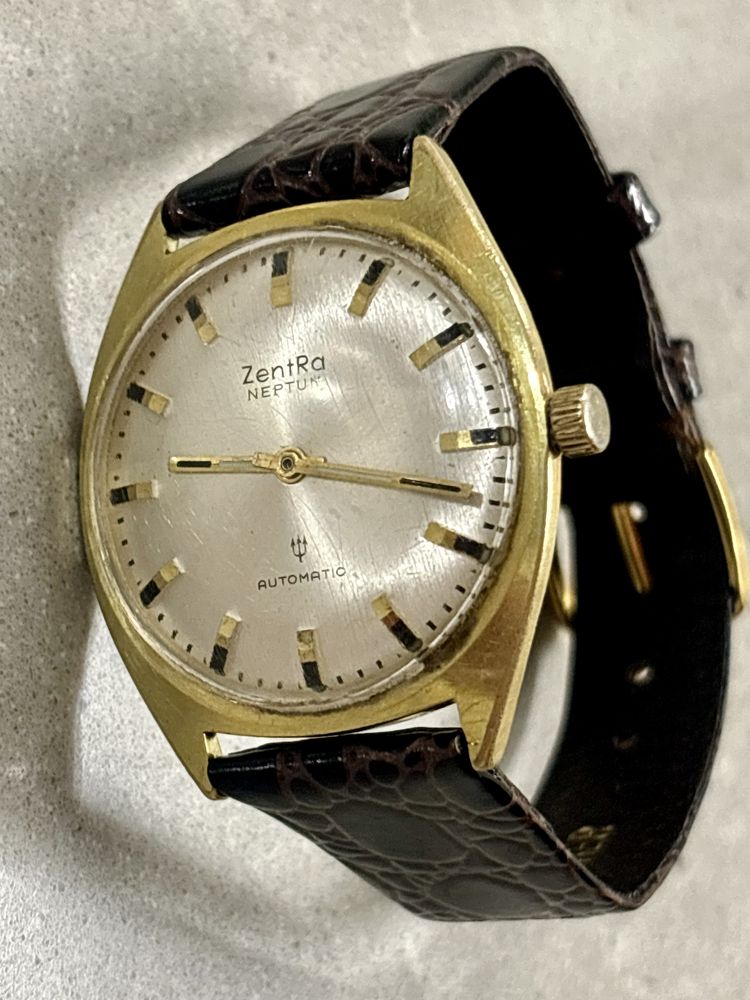 ZentRa Neptun Automatic Piękny złoty Zegarek Vintage Rzadki Unikat