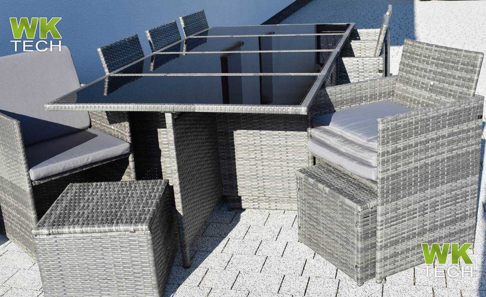 Meble ogrodowe PREMIUM 12 osób NOWE zestaw mebli ogrodowych pokrowiec