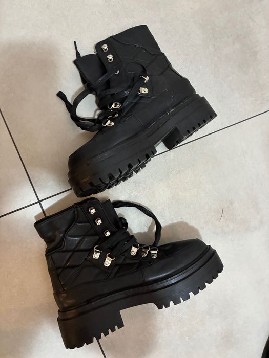 Pikowane sztyblety czarne 37 Retro