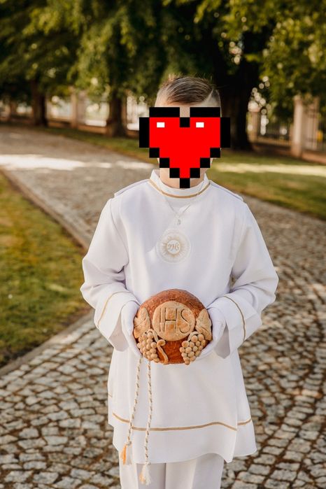 Alba komunijna z kapturkiem chłopięca rozmiar 146
