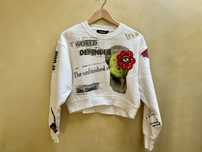 Desigual Bluza • biała • vintage • napisy • M
