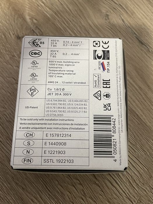 Szybkozłączka wago 221-413