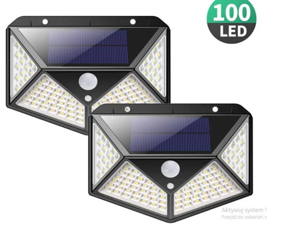 Wodoodporna Lampa Solarna 100 LED Słoneczna Akumulator Li Ion Halogen