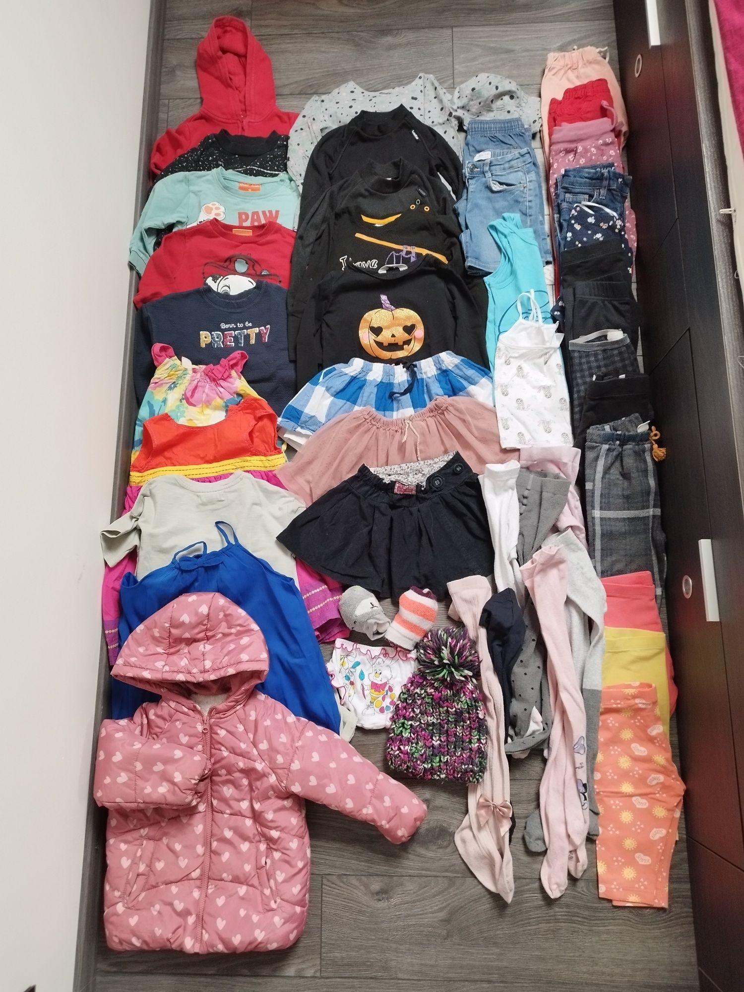 Zestaw paka paczka ubrań dla dziewczynki r. 98
