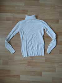 Klasyczny biały golf damski sweterek basic rozmiar L 40
