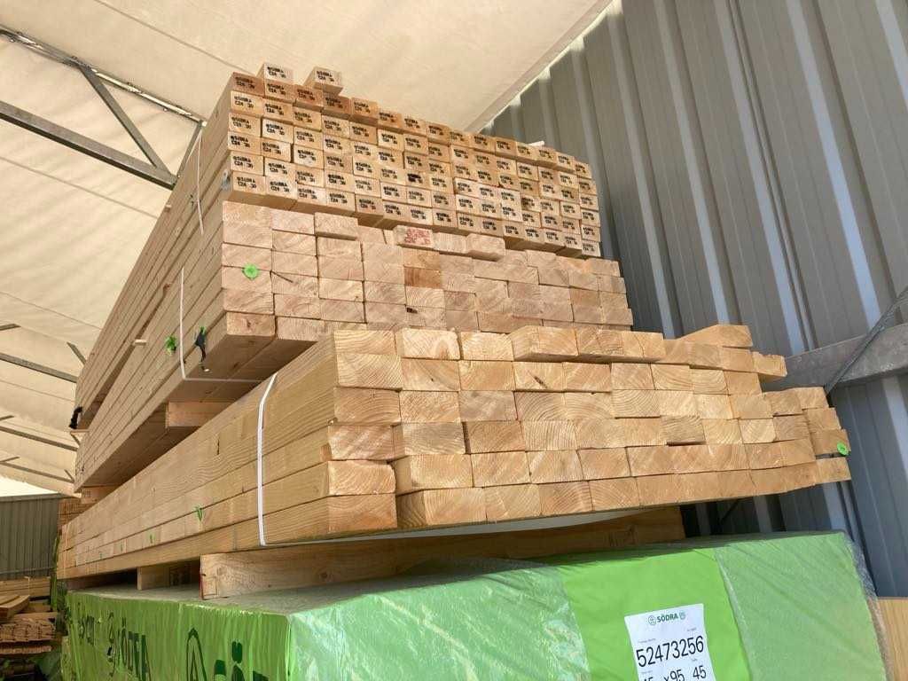 Drewno konstrukcyjne C24 Kantówki/Świerk Skandynawski/Suche/Strugane