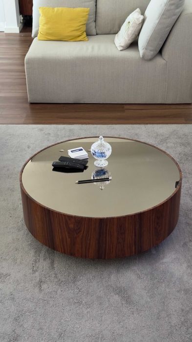 Mesa de Centro Laskasas – Design Contemporâneo em Nogueira