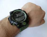 Zegarek męski militarny elektroniczny cyfrowy zielony wojskowy LED