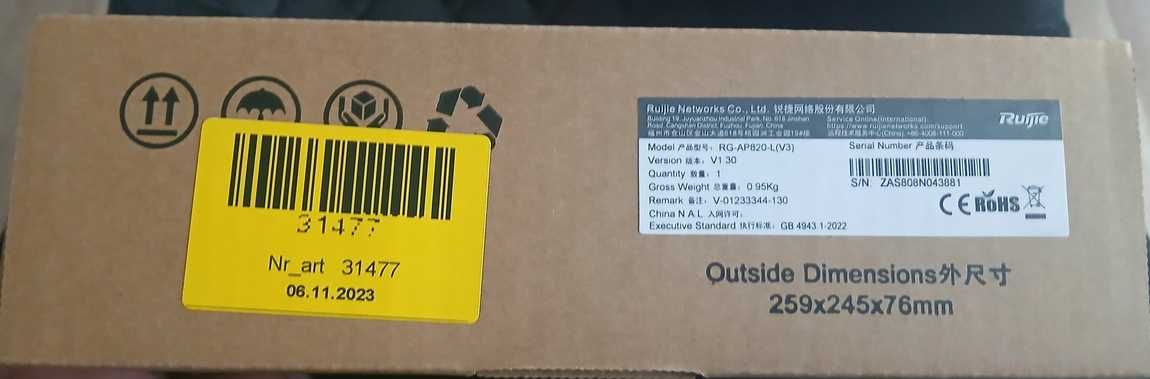 Access Point Ruijie RG-AP820-L(V2) 802.11ax (Wi-Fi 6)